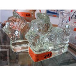 Pair of vintage glass "Scottie Dog" bookends