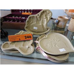 6 Vintage brown bag cookie mold/presses
