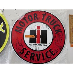 23" Round tin sign "International Harvester"