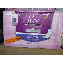 2 Packages of Poise overnight pads