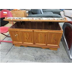 Hand painted cedar line hope chest