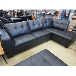 NEW- Black leather sectional