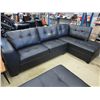 Image 1 : NEW- Black leather sectional