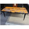 Image 1 : Hand carved coffee table - logging motif