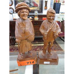 2 Carved statues
