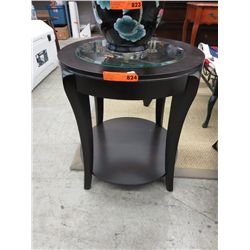 NEW - round glass top side tables