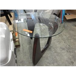 NEW - modern round glass top side table