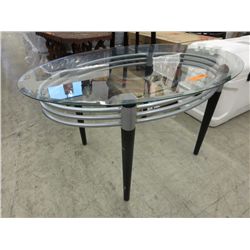Modern oval glass top accent table