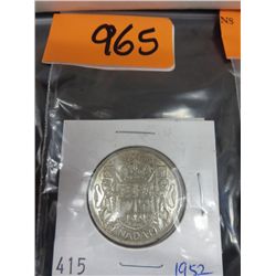 2 x 1952 Canadian 50¢ coins
