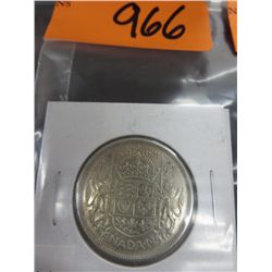 2 x 1957 Canadian 50¢ coins