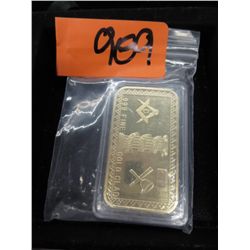 Gold clad art bar - Free Masons