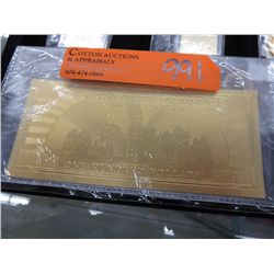 US Gold foil bill - $100 US novelty bill