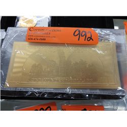 US Gold foil bill - $100 US novelty bill