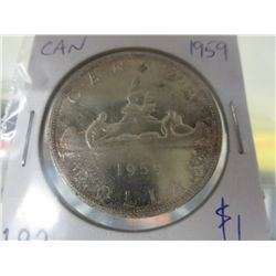 1959 CDN silver dollar .800 silver