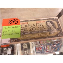 1954 - Canadian $20.00 Bill - Beattie/Raminsky