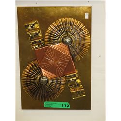 Vintage 1970's Copper & brass metal wall plaque