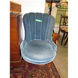 Victorian slipper chair - Blue velvet