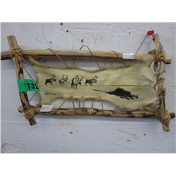 Inuit hide painting signed 1983