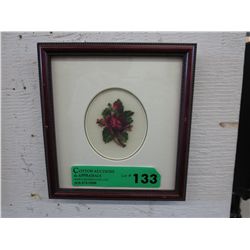 Petit point picture of a rose