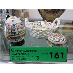 3 Pcs of hand painted imperial porcelain