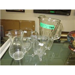 4 Vintage glass jugs