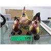 Image 1 : 3 Vintage glazed ceramic roosters