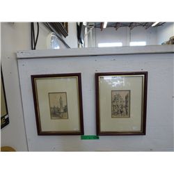 Pair of 1938 European etchings
