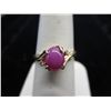 Image 1 : 10KT Yellow Gold Diamond & Ruby Ring