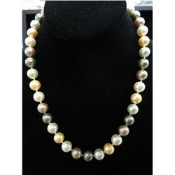 Shell Pearl Necklace, Multi-Coloured, Hand Knotted