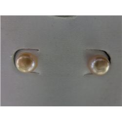 New Button Pearl Earrings