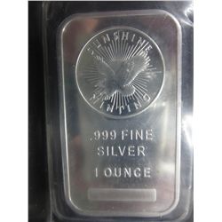 Eagle & Sun design Silver Bar