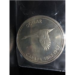 1967 Canada Goose Dollar Coin, 80% silver