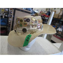 Hat w/ collectable pins attached