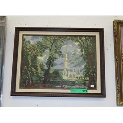 Framed needlework picture