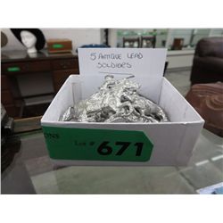 5 Antique lead soldiers