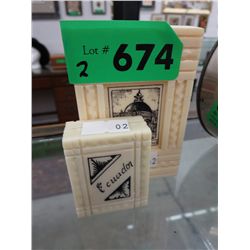 Vintage Ecuador cigarette and box match cases.