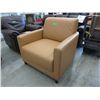 Image 1 : NEW-oversized tan leather armchair