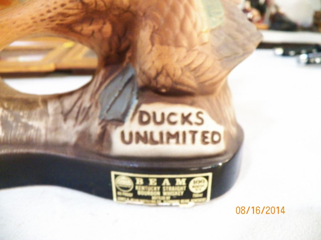 Jim Beam Duck Decanter Duck's Unlimited Pintail Decanter Measures 12