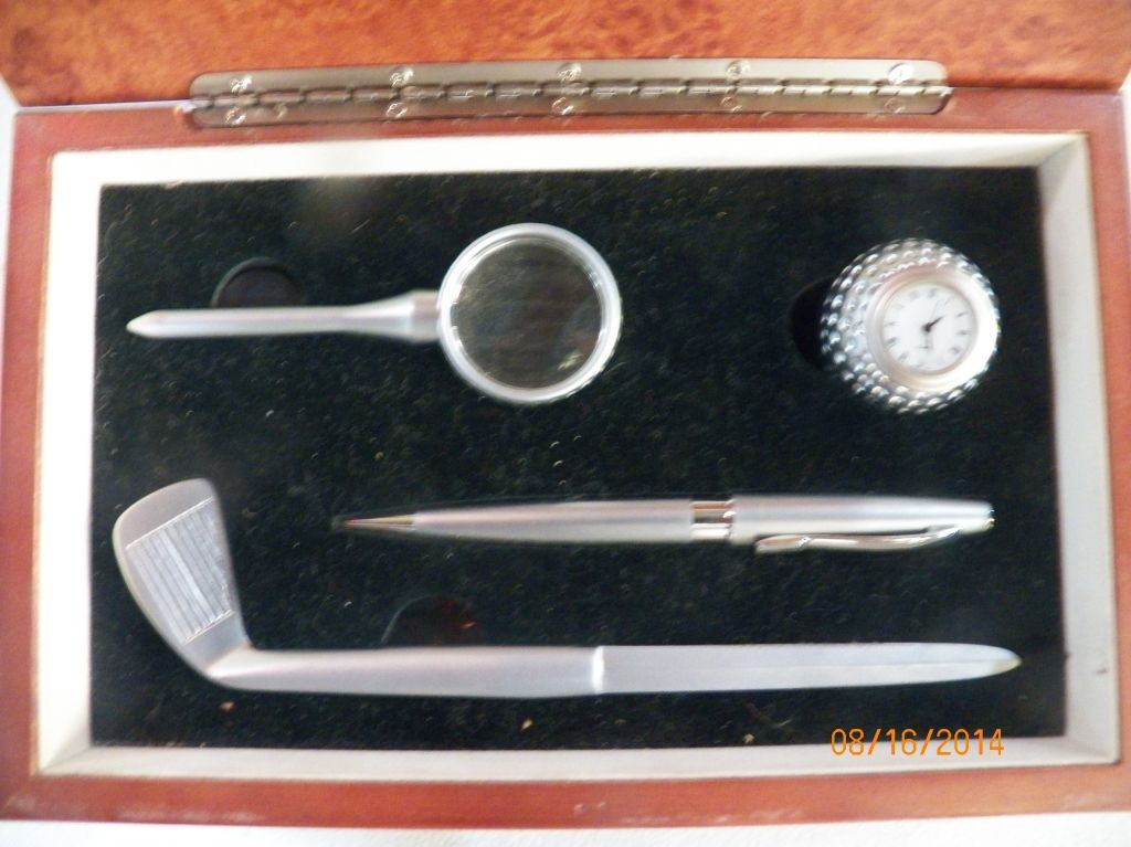 Golf Desk Set Desk Set In Wooden Box