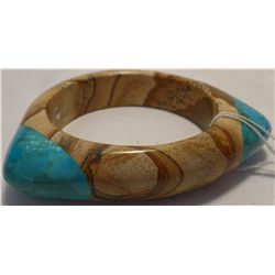 Petrified Wood & Turquoise Bracelet