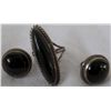 Image 6 : Navajo Obsidian & Sterling Silver Jewelry Collection-5 Pieces