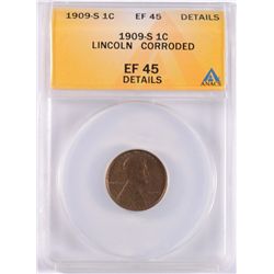 1909-S LINCOLN CENT ANACS EF-45 DETAILS