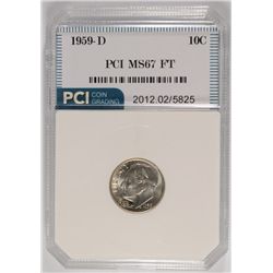 1959-D ROOSEVELT DIME, PCI MS-67 FULL TORCH