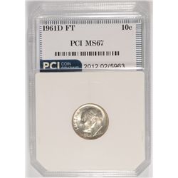 1961-D ROOSEVELT DIME, PCI MS-67 FULL TORCH   LISTS FOR $880.00