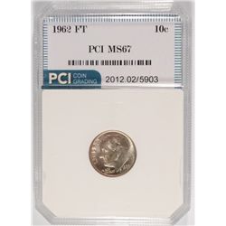 1962 ROOSEVELT DIME, PCI MS-67 FULL TORCH!!