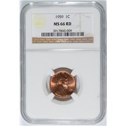 1959 LINCOLN CENT, NGC MS-66 RED,LOOKS MS-67  RED TO US, MS-67 SELL FOR $3500.00