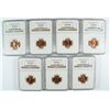 Image 1 : ( 7 ) PIECES 1960 LARGE DATE LINCOLN CENTS,  NGC MS-66 RED!!