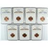 Image 1 : ( 7 ) PIECES 1960-D LARGE DATE LINCOLN CENTS,  NGC MS-66 RED!!