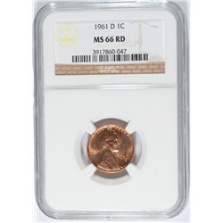 1961-D LINCOLN CENT, NGC MS-66 RED! LOOKS MS-67 RED THAT GOES FOR $4000.00!!