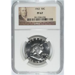 1962 FRANKLIN HALF DOLLAR, NGC MS-67!